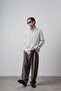 Men's Embroidery Detailed Striped Long Sleeve Oversized Shirt White - 7