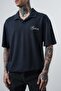 Men's Senor Written Polo Collar Regular Fit T-Shirt Navy Blue - 4