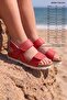 Red Unisex Children's Sandals - Velcro Ankle, Thick Sole and Comfortable Shoes 316 - 4