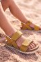 Mustard Unisex Children's Sandals - Thick Sole, Velcro Ankle Adjustment, Comfortable Lightweight 316 - 2