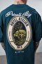 Men's Private Printed Oversize T-Shirt Emerald - 5