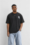 Men's Itsbyzey Embroidery Detailed Oversize T-Shirt Black - 5
