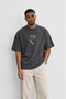 Men's Ffb Embroidery Detailed Oversize T-Shirt Smoked - 5