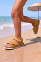 Mustard Unisex Children's Sandals - Thick Sole, Velcro Ankle Adjustment, Comfortable Lightweight 316 - 5