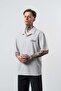 Men's Senor Written Polo Collar Regular Fit T-Shirt Gray
