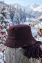 Women's Round Burgundy Bucket Bucket Hat - 9