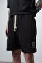 Men's Rocket Club Written Regular Fit T-Shirt Shorts Set Black - 5