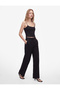 Slim Fit Corset Detailed Strappy Viscose Crop Top - 3