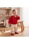 Strawberry and Rabbit Collar Detailed Muslin Set with Polka Dot Trousers New Season - 5