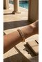 Steel Bracelet Gold Color Greek Motif Zircon Stone Women's Bracelet Stylish Design - 5