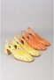 Seç 2625 Genuine Leather Heelled Women's Shoes (Heel Height: 6 cm) Orange - 7