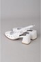 Seç 2625 Genuine Leather Heelled Women's Shoes (Heel Height: 6 cm) White - 4