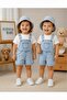 Denim Fabric Hat, Salopet and T-Shirt Set