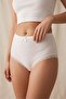 12-Piece Women's White 100% Cotton Heart Hole Lace Panties Set - 2