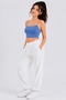 Women's Thin String Strap Double-Layered Crop Blouse, Basic Bustier - 7