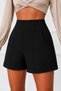 Women's Black High Waist No-Show Woven Fabric Shorts Summer Comfortable Fit - 4