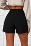 Women's Black High Waist No-Show Woven Fabric Shorts Summer Comfortable Fit - 3
