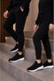 Laceless Knitwear Sports Shoes-Black-White - 3