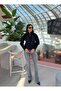 Women's Black Napoleon Model Metal Buttoned Zippered Scuba Fabric Short Jacket - 5