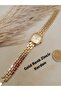 Retro Design Women's Wristwatch, Gold Color Chain Strap, White Color Dial, Gold Color Dial