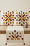 Sun Drop Punch Embroidered Throw Pillow and Runner Set 2 Pillow Covers 1 Runner 3 Pieces - 3
