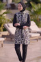 Fully Covered 3-Piece Patterned Hijab Swimsuit with Adjustable Waist and Elastic Zipper - 4