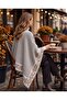 Cashmere Textured Shoulder Shawl, Knitwear Shawl, Cape Shawl, Poncho - 4