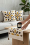 Sun Drop Punch Embroidered Throw Pillow and Runner Set 2 Pillow Covers 1 Runner 3 Pieces - 3