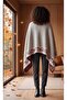 Cashmere Textured Shoulder Shawl, Knitwear Shawl, Cape Shawl, Poncho - 3