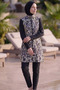 Fully Covered 3-Piece Patterned Hijab Swimsuit with Adjustable Waist and Elastic Zipper - 3
