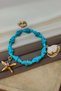 Turquoise Natural Stone Look - Flexible Bracelet with Sea Shells - 4