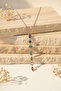Steel Multicolor Stone Long Chain Necklace Women's Stylish Design - 4