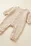 Baby 100% Cotton Muslin Lace Ruffle Detailed Snap Fastener Long Sleeve Jumpsuit - 2