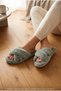 Set of 3 Plush Cross-Strap Women's House Slippers Comfortable and Stylish Winter Lightweight Non-Slip - 3