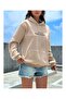 Women's Printed Oversize Hooded Sweatshirt - 2
