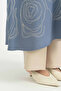Embroidered Modal Robe - Indigo - 3