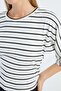 Striped Blouse with Draped Sides - 7