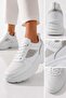 Women's Glittery, 6 cm Raised Sole, Lace-Up, Casual Sneakers - 4