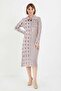 Patterned Polo Neck Knitwear Dress