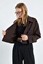 Double-Breasted Collar Double-Pocket Crop Trench Coat - 7