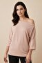 Women's Casual Beige Boat Neck Blouse - 3