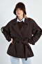 Beli Belted Double-Breasted Collar Oversize Trench Coat