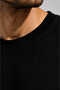 Unisex Du Noir Printed Oversize 100% Cotton Wide Cut Textured Crew Neck Black T-Shirt - 5