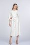 Women's Summer Ecru Armina Shoulder Tulle Detail Viscose Dress 50394 - 3