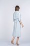 Women's Summer Blue Armina Shoulder Tulle Detail Viscose Dress 50394 - 4