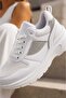 Women's Glittery, 6 cm Raised Sole, Lace-Up, Casual Sneakers - 3