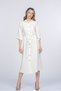 Women's Summer Ecru Armina Shoulder Tulle Detail Viscose Dress 50394