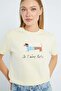 Dog Printed Crew Neck T-Shirt - 6