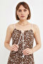 Floral Patterned Mini Dress with Rope Straps - 2