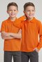 Boys' School Orange Long and Short Sleeve Polo Collar T-Shirt Smoked Ribbed Waist Pants 3-Piece Set - 2
